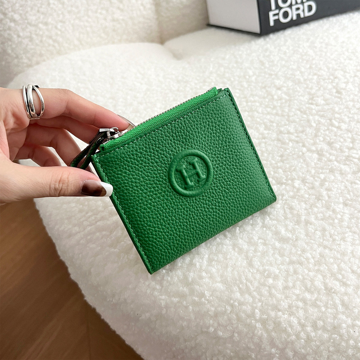 Women's Cowhide Short Half Fold Multiple Slots Ladies Wallet