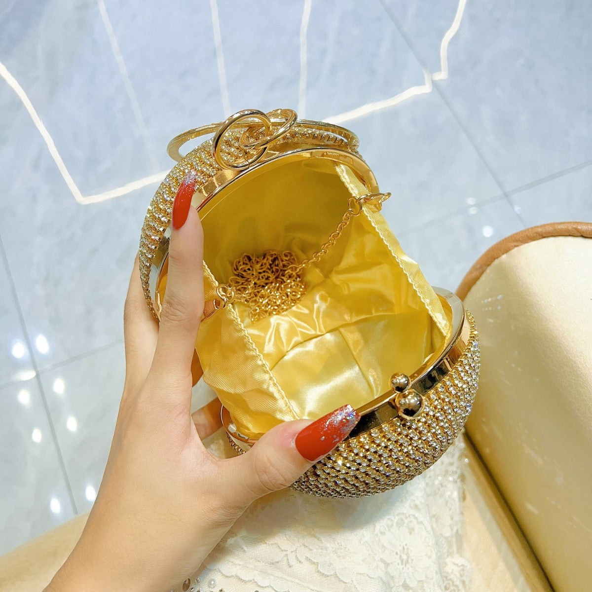 Women's Banquet Pearl Pouch Diamonds Little Fairy Handbags