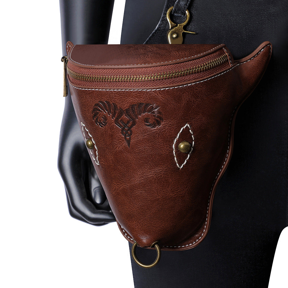 Viking Style Medieval Knight Retro Embossing Men's Waist Packs