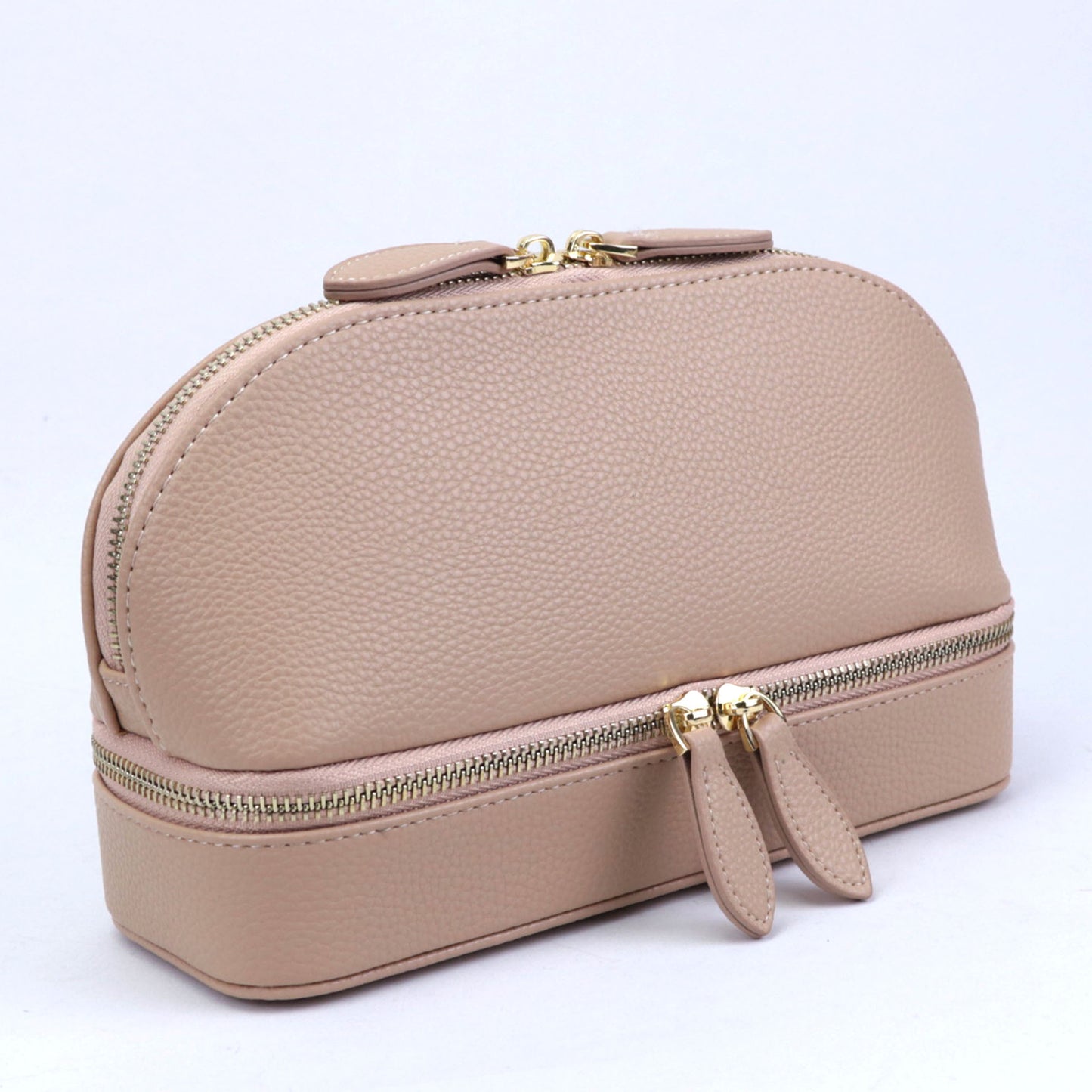 Solid Color Leather Fashion Shell Shape Multifunctional Cosmetic Bags