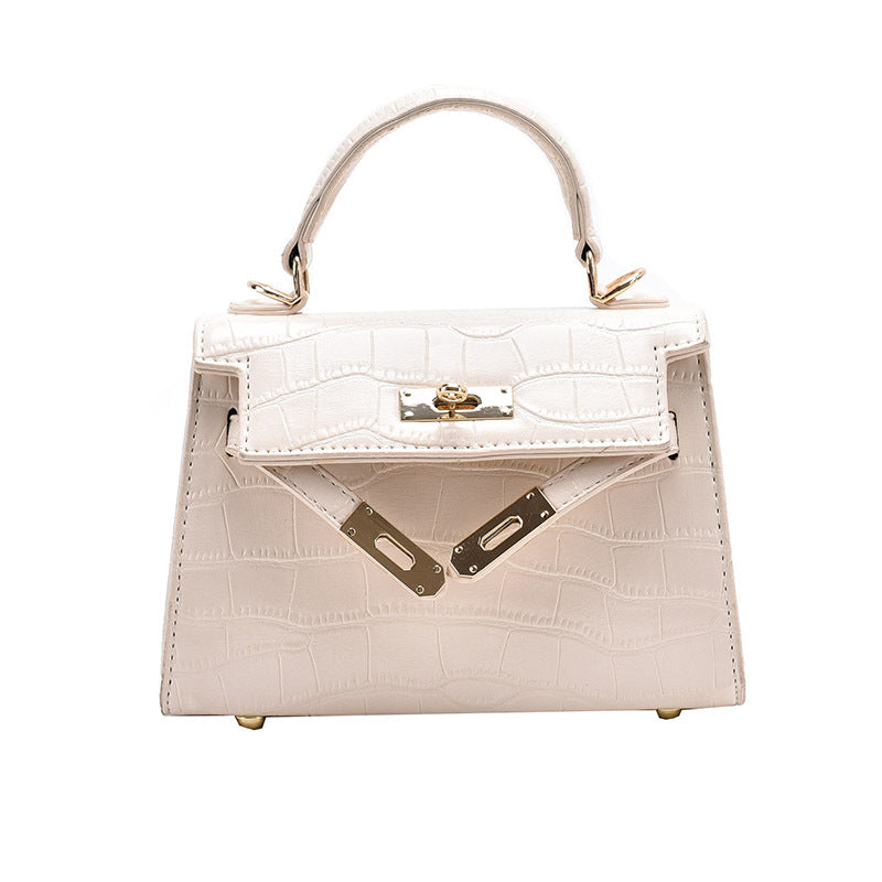 Women's Popular Stone Pattern Portable Kelly Springtide Simple Retro Women's Shoulder Bag