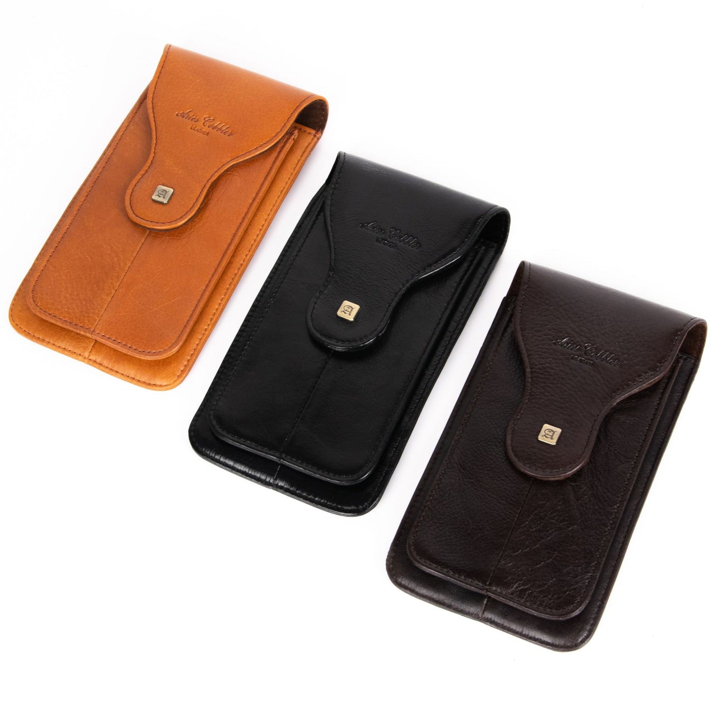 Men's Thin Leather Mobile Hanging First Layer Phone Bags