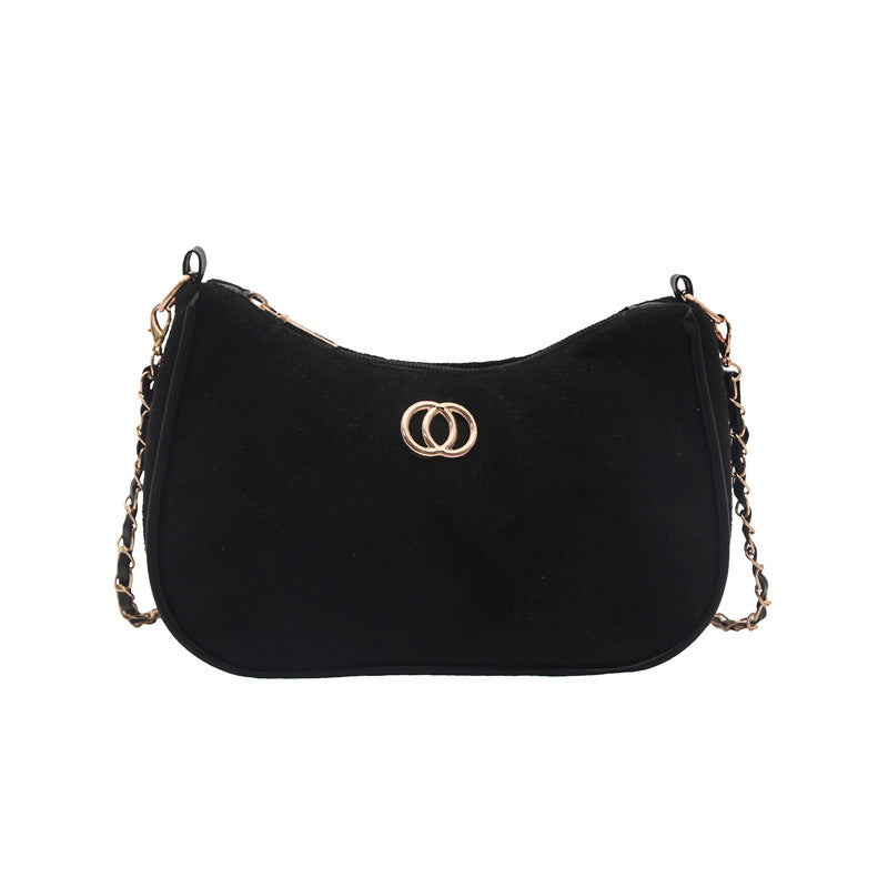 Women's Suede Rhombus Chain Horizontal Underarm Women's Shoulder Bag