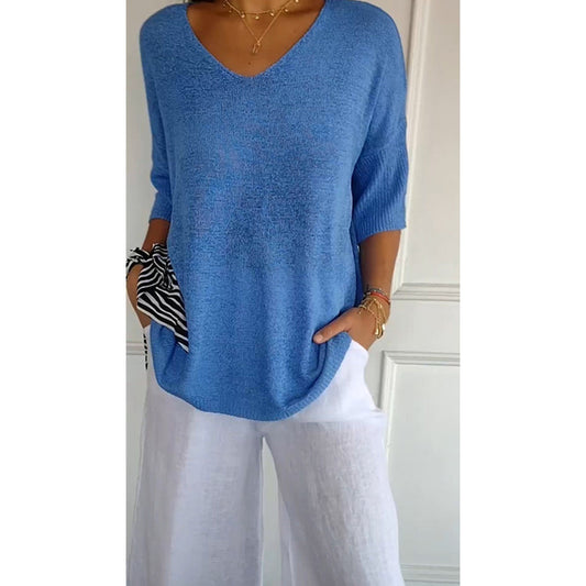 Women's Basic Style Slimming Sleeve Solid Color Sweaters