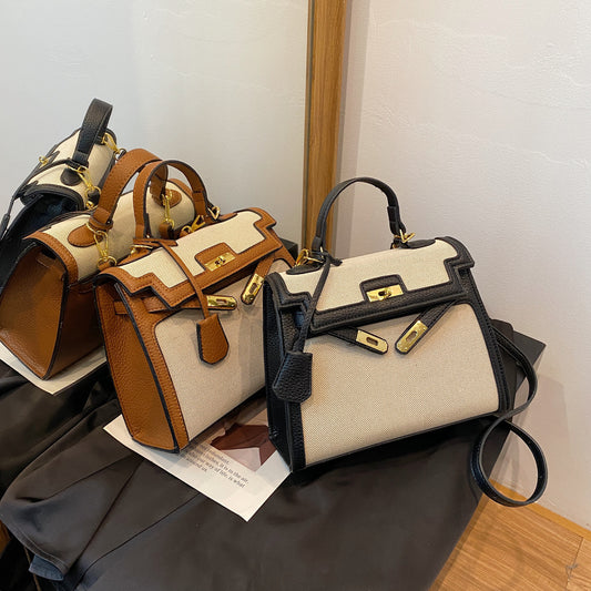 Women's Kelly Portable Underarm Solid Color Texture Lock