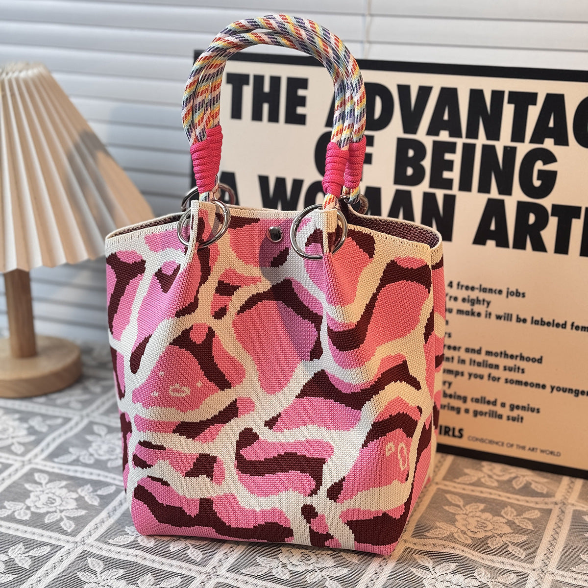 Festival Knitted Portable Out Large Capacity Women's Handbag