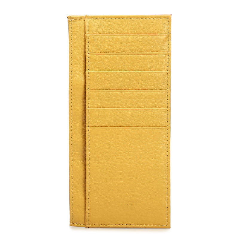 Layer Cowhide Korean Fashion Long Large Card Holder