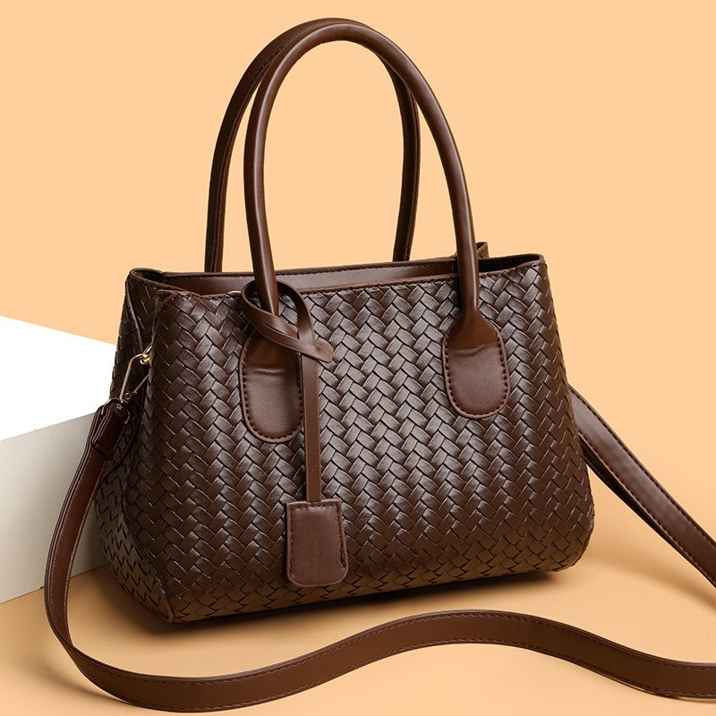 Women's Fashion Woven Large Capacity Portable Shoulder Bags