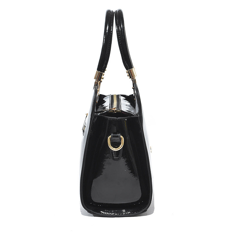 Women's Bright Leather Large Capacity Commuter Fashion Handbags