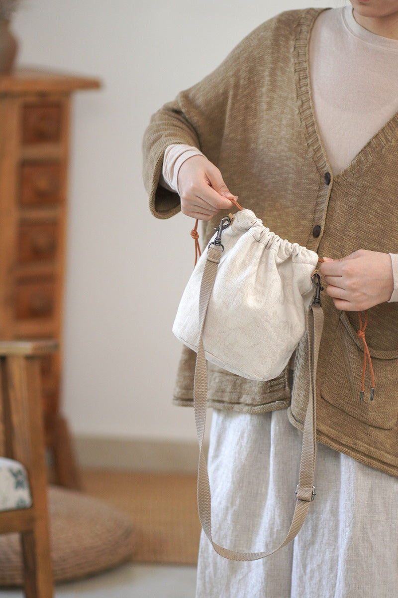 Retro Artistic Cotton Linen Cloth Canvas Crossbody Bags