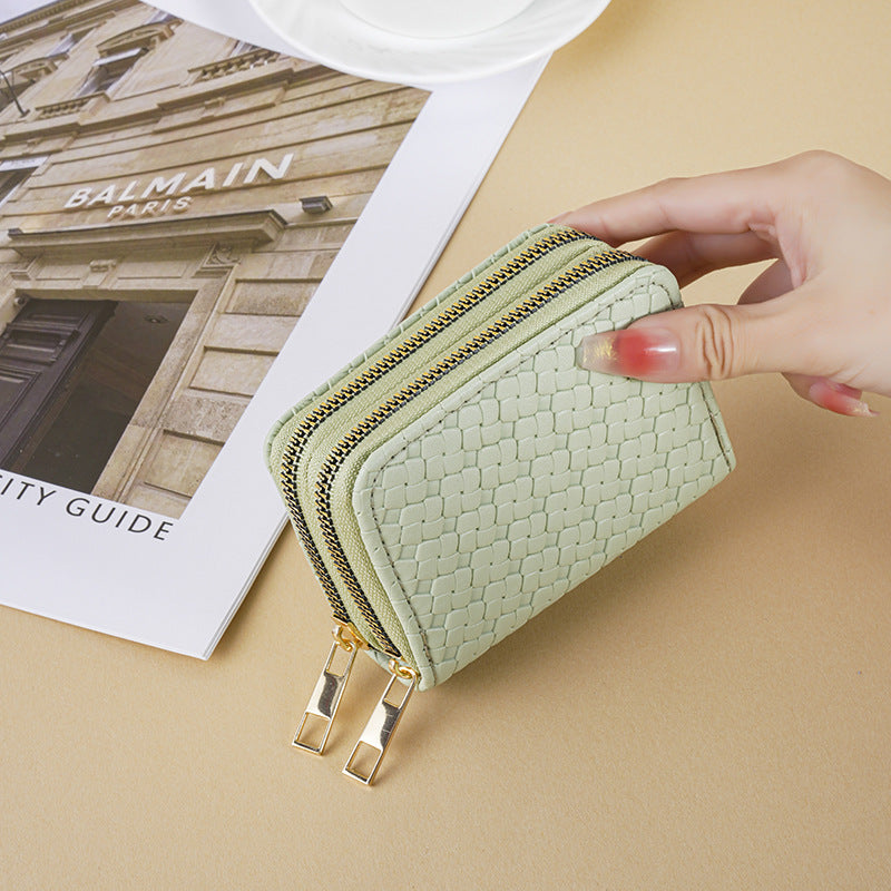 Women's Simple Compact Double Layer Zipper Fashion Ladies Wallet
