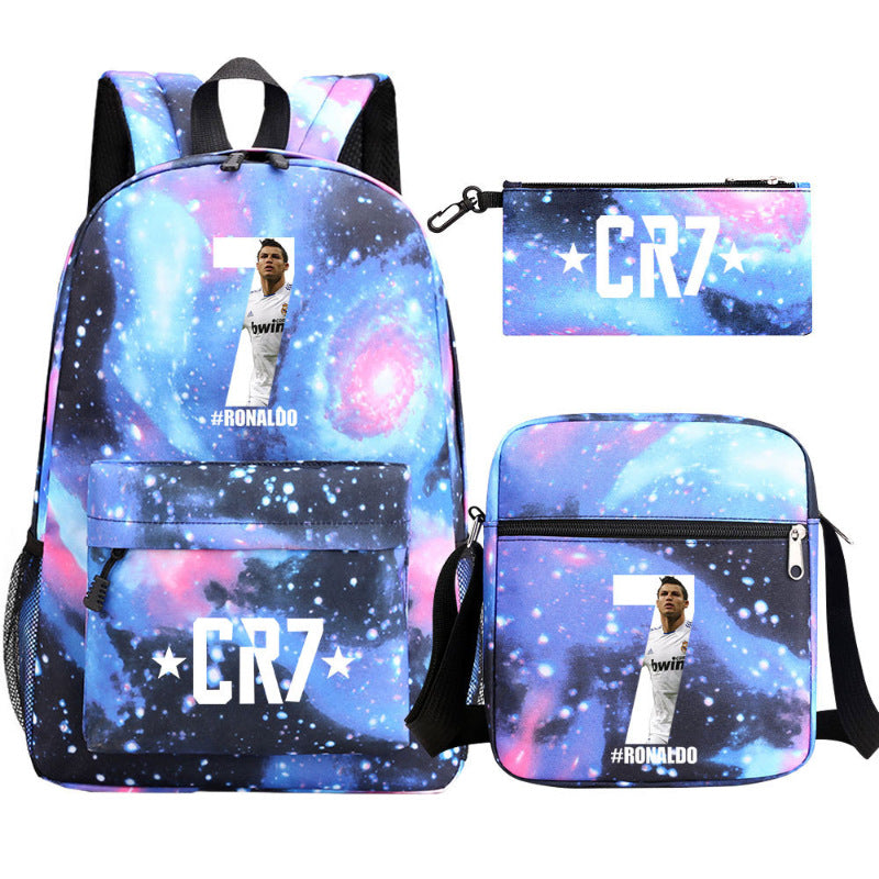 Women's & Men's & Football Star Junior Three-piece Suit Backpacks