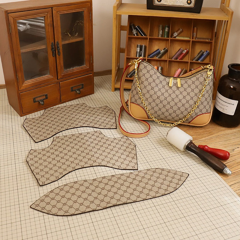 Women's Handmade Croissant Retro Since Material Kit Small Square Bags