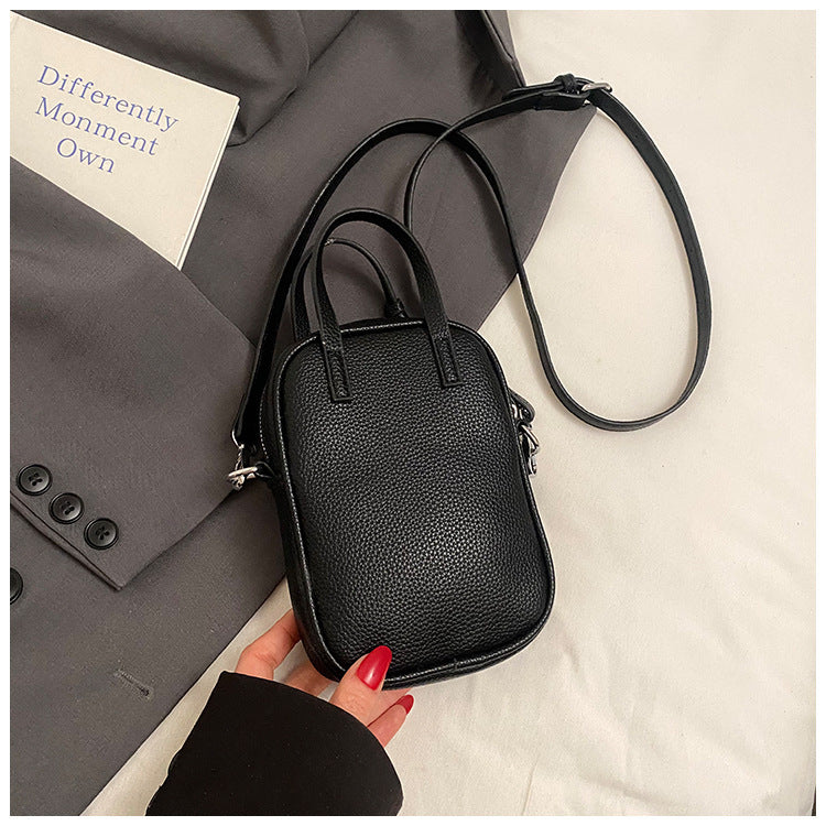 Women's Fashion Lychee Pattern Portable Fashionable Retro Commuter Women's Shoulder Bag