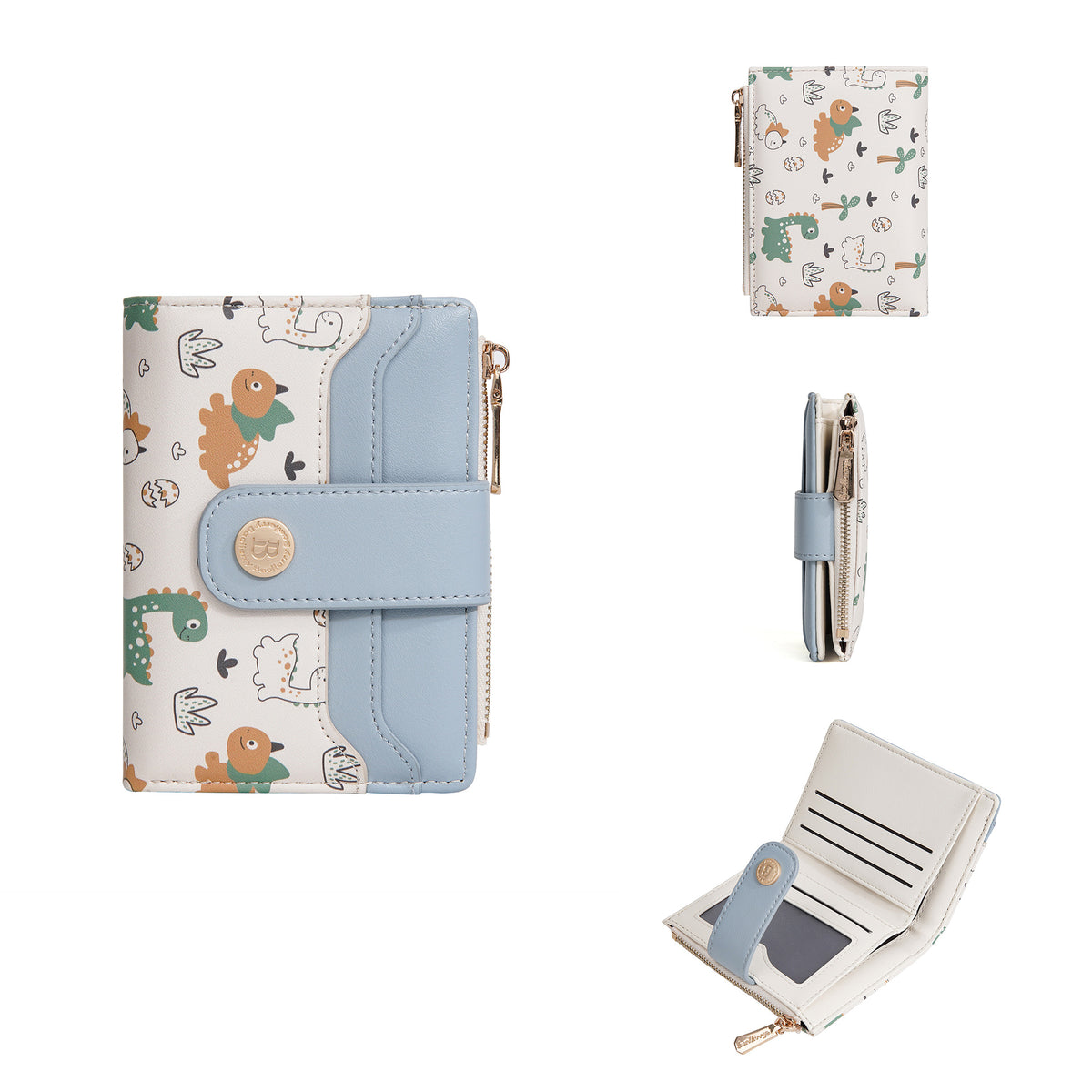Women's Versatile Cartoon Printing Short Cute Large Capacity Two Ladies Wallet