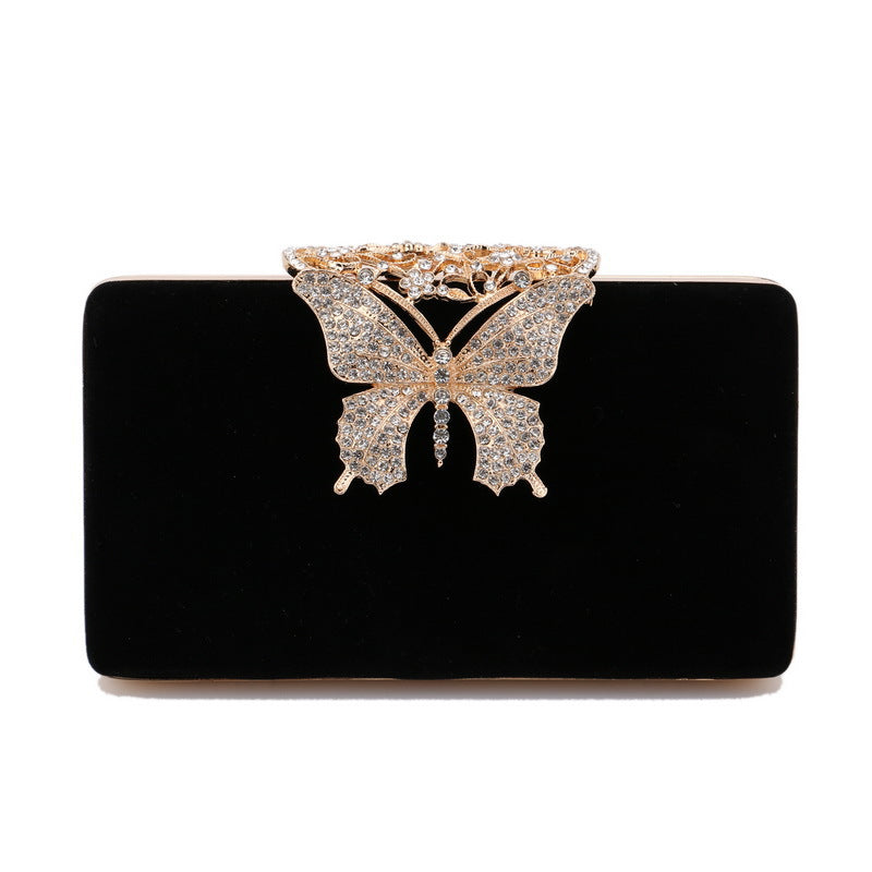 Women's Diamond Dinner Bow High-grade Veet Banquet Evening Bags