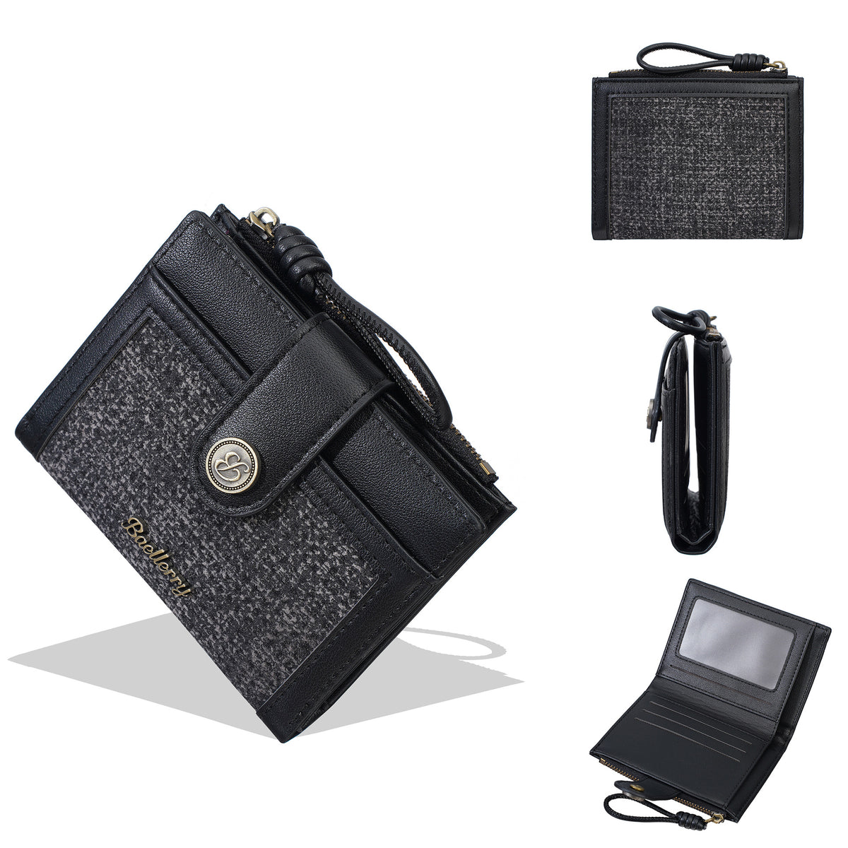 Women's High-grade Color Matching Zipper Multi Slots Ladies Wallet