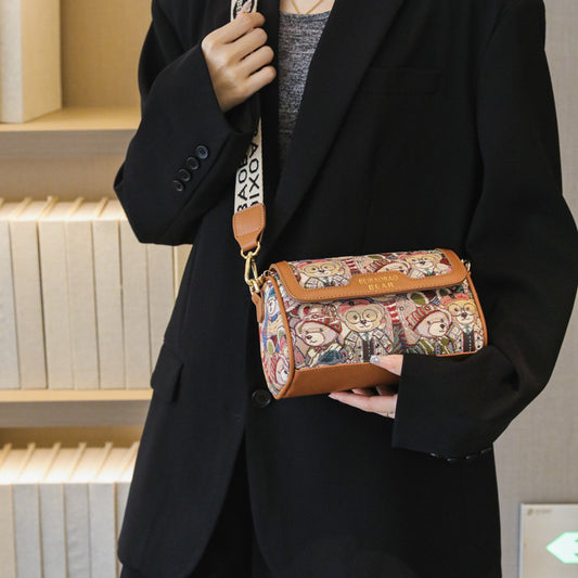 Women's Cartoon Little Bear Pattern Fashion Color Contrast Bags