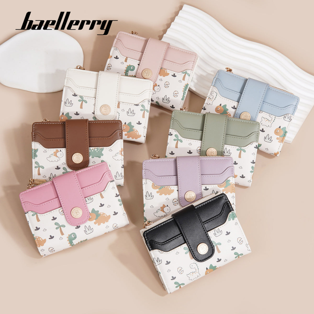 Women's Versatile Cartoon Printing Short Cute Large Capacity Two Ladies Wallet