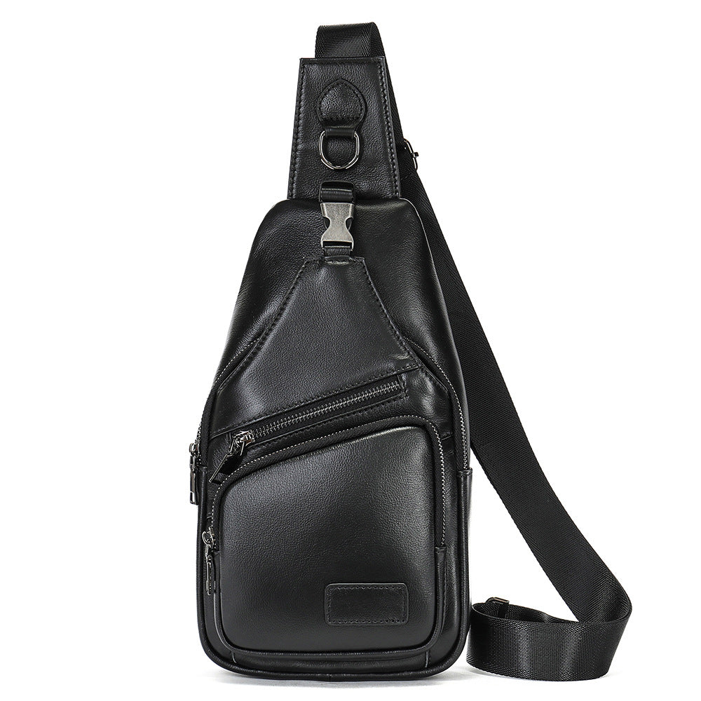 Men's Leather First Layer Trendy Large Capacity Men's Chest Bags