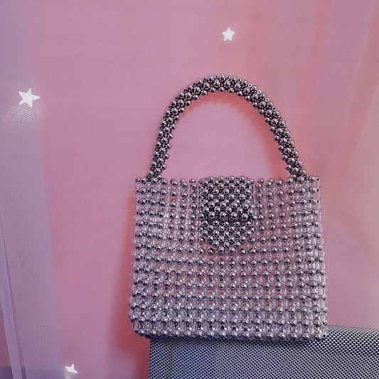 Beaded Pearl Woven Ya Portable Crystal Handbags