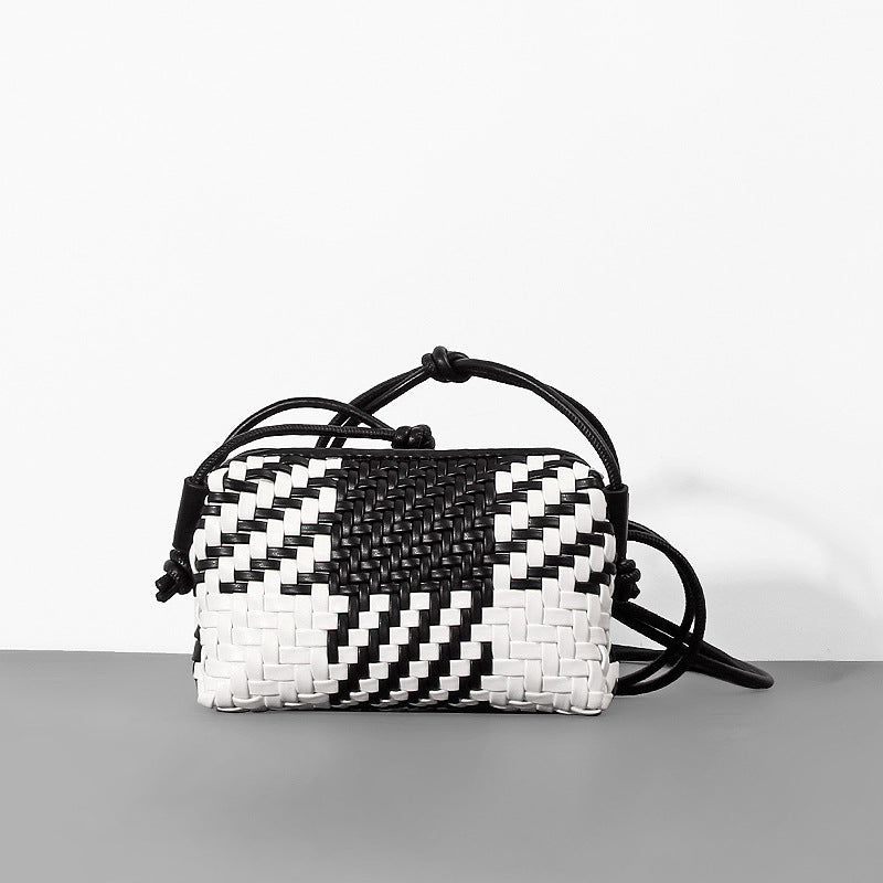 New Slouchy Color Matching Woven Tide Women's Messenger Bag