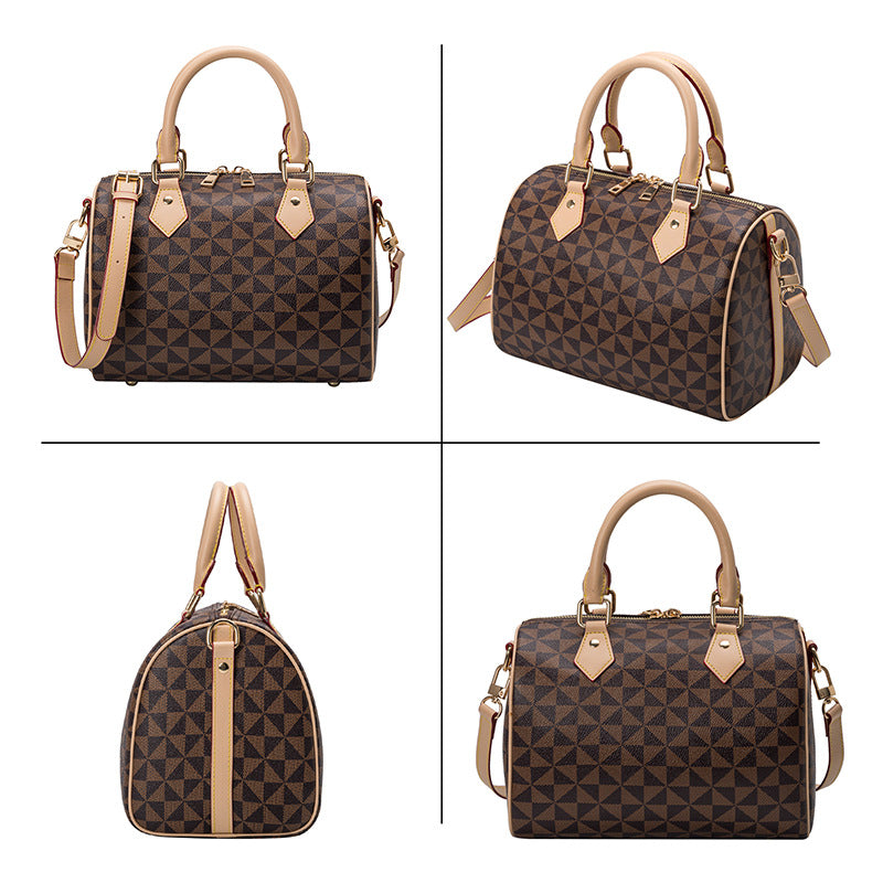 Women's Simple Easy To Match Boston Print Bags