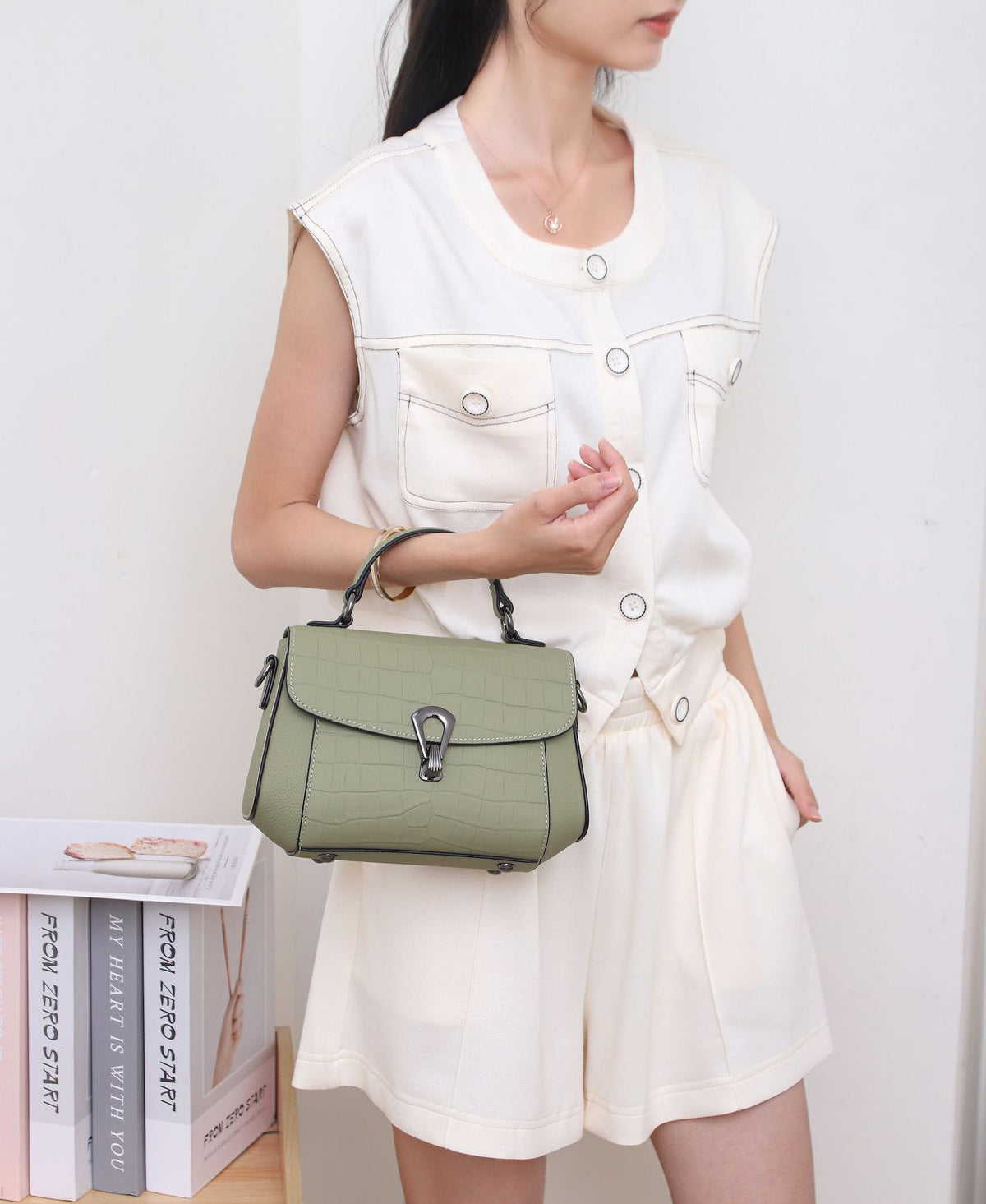 Women's Layer Leather Crocodile Pattern Veil Large Capacity Fashion Simple Shell Women's Shoulder Bag