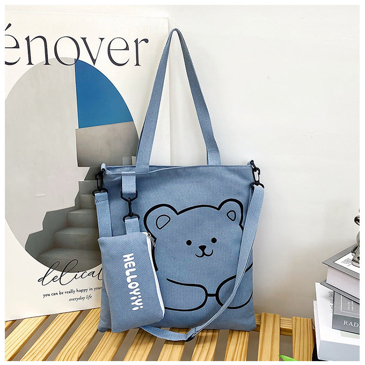 Women's Fashion Woven Pencil Canvas Cram Versatile Bags