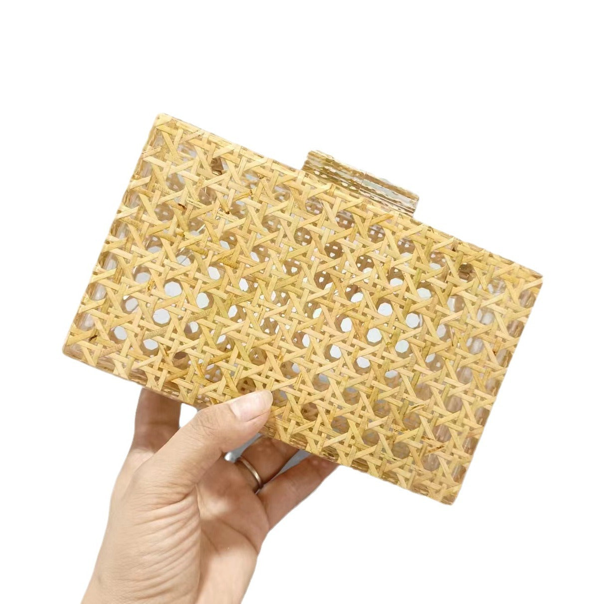 Women's Dinner Vintage Rattan Fashion Acrylic Chain Evening Bags