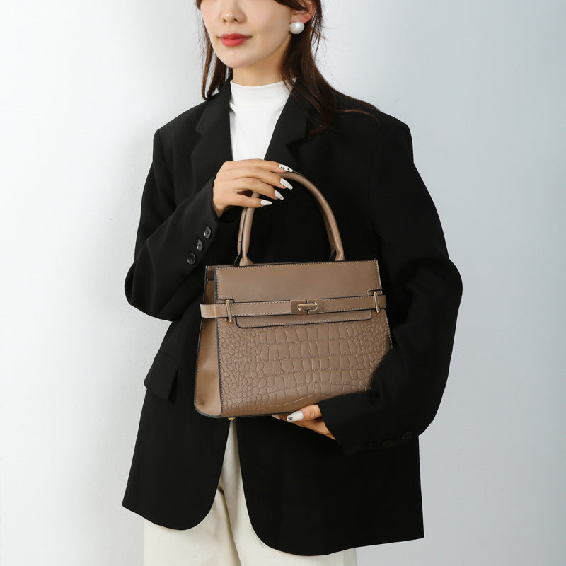 Trendy Fashion Crocodile Pattern Kelly Western Bags