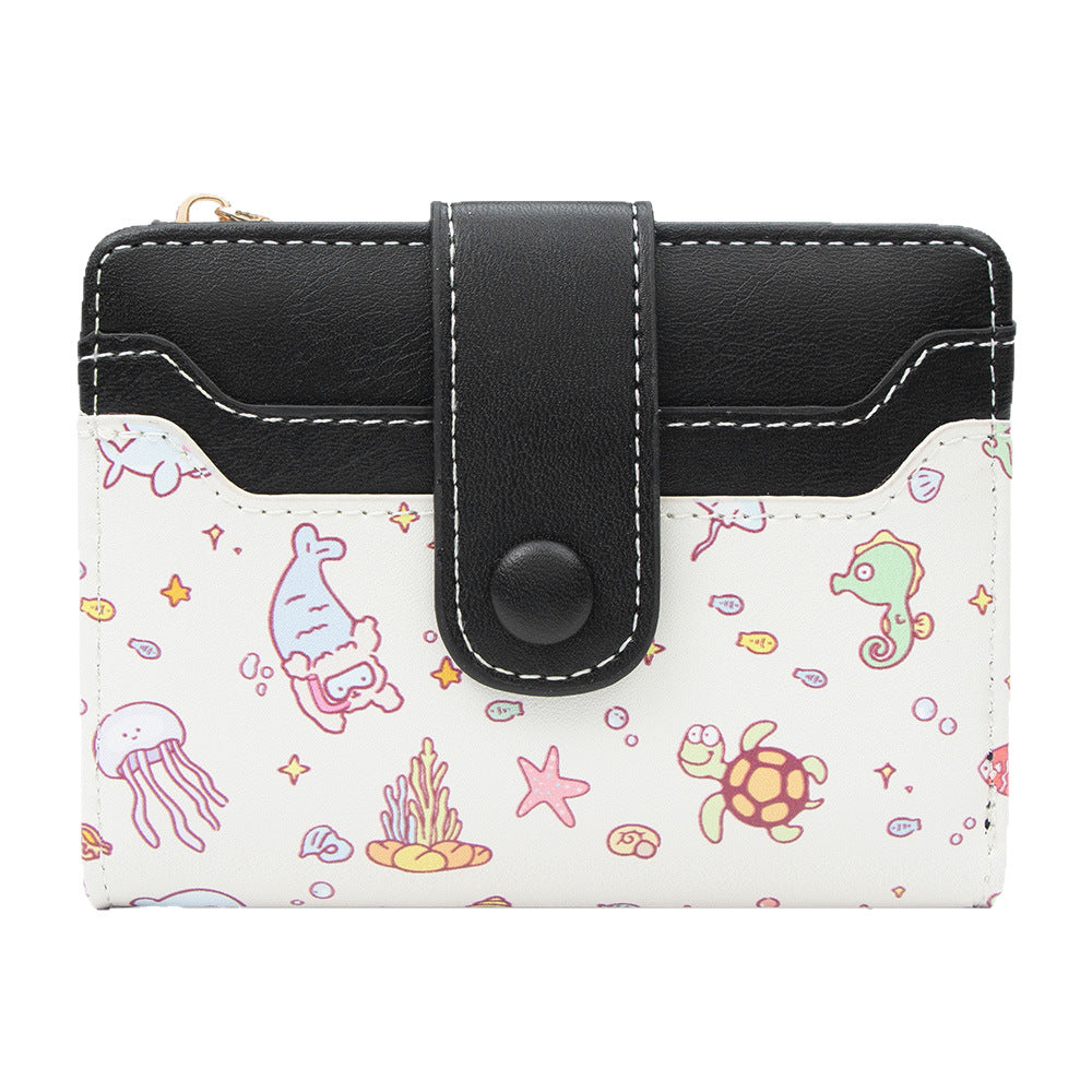 Attractive Style Cute Cartoon Short Zipper Coin Purses