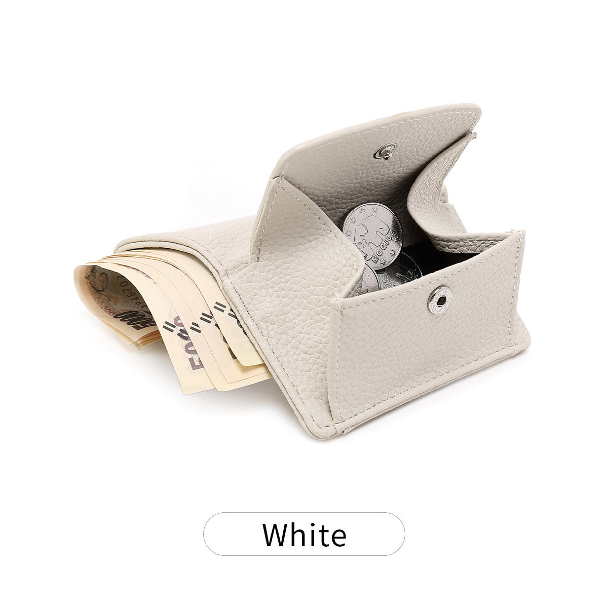 Women's Lychee Pattern Short Flip Buggy Fashion Ladies Wallet