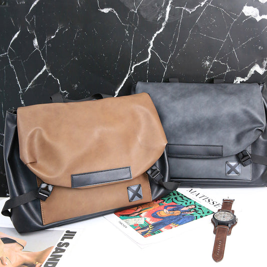 Men's Fashion Large Capacity Leather Simple Men's Messenger Bags