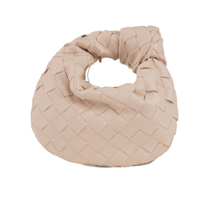 Mini Woven Handmade Croissant Gold Hardware Handbags
