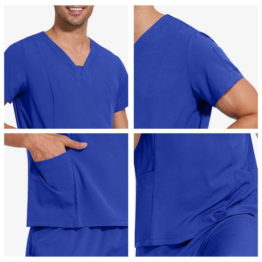 Men's Solid Color Thin Casual Comfortable Short-sleeved Trousers Uniform