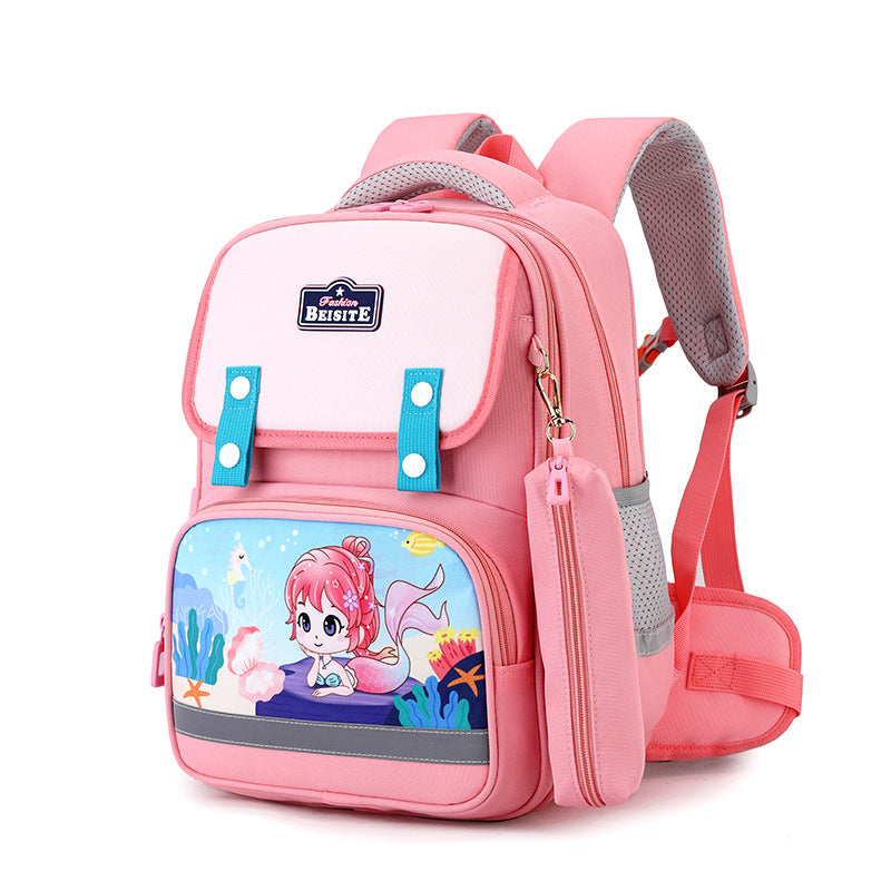 Children's Primary Grade Spine Protection Support Cartoon Elementary School Students' Schoolbags