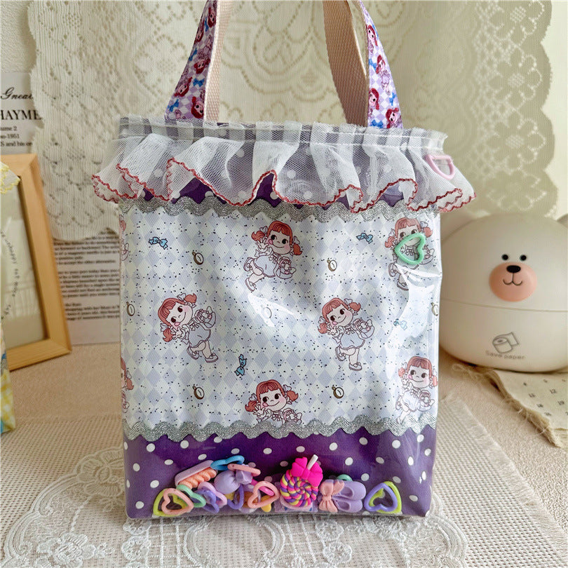 Cartoon Gift Hand Transparent Quicksand Candy Handbags