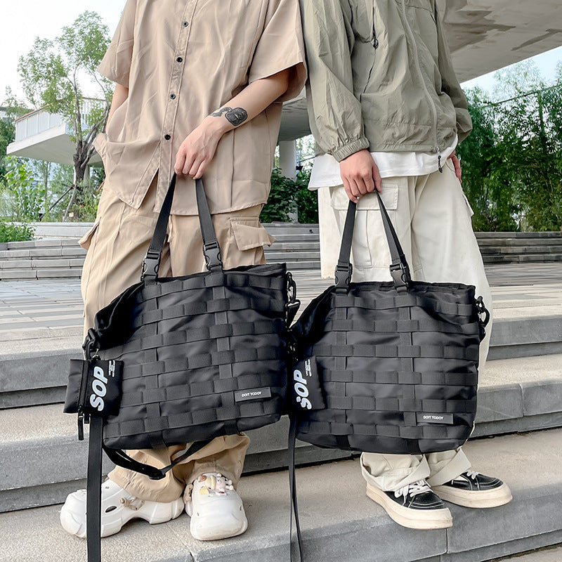 Capacity Style Simple Mechanical Unisex Oxford Shoulder Bags