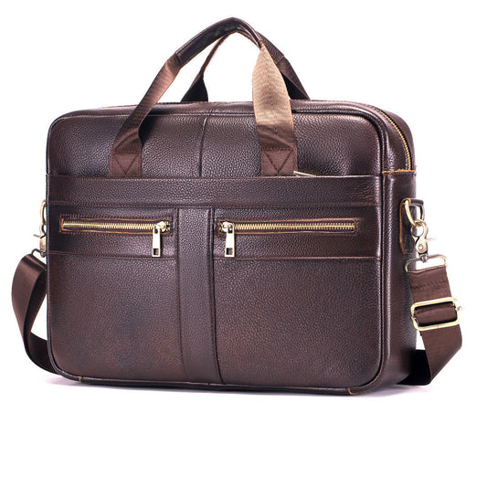 First Layer Cowhide Male Computer Leather Handbags