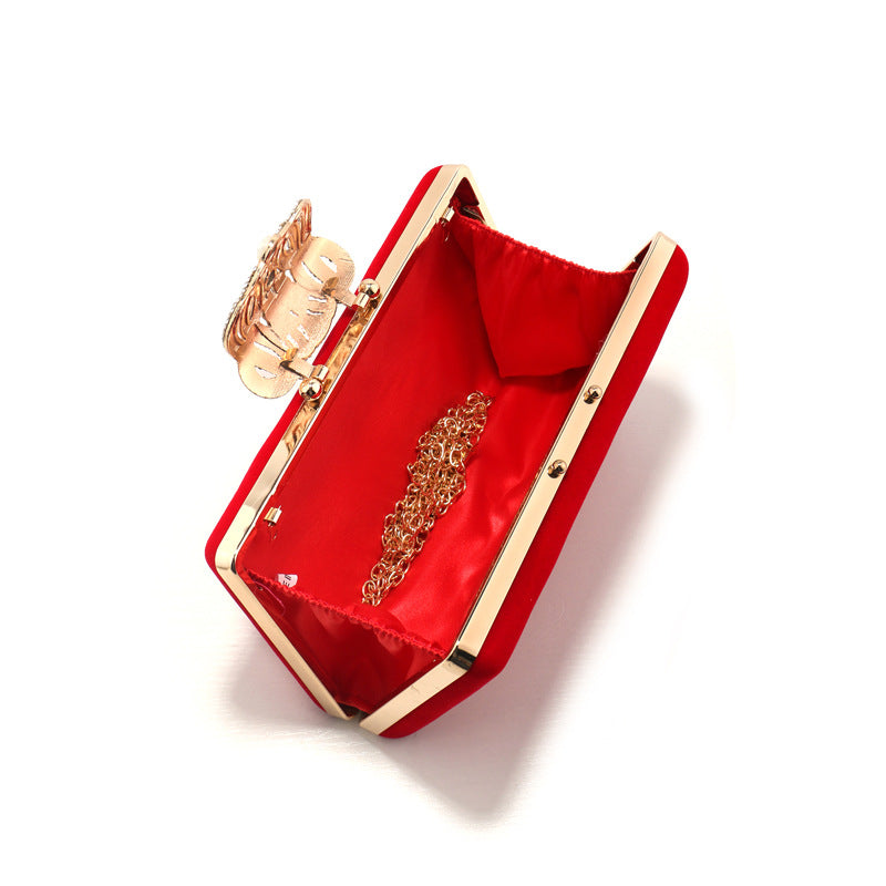 Women's Diamond Inlaid Crown Dinner Banquet Clutch Evening Bags