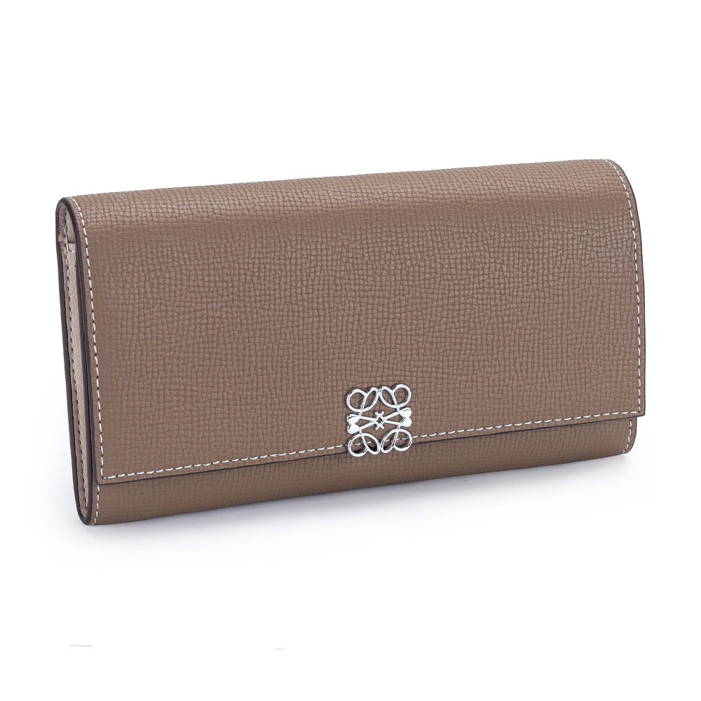 Women's Long Cowhide Hand Holding Large Capacity Multiple Ladies Wallet