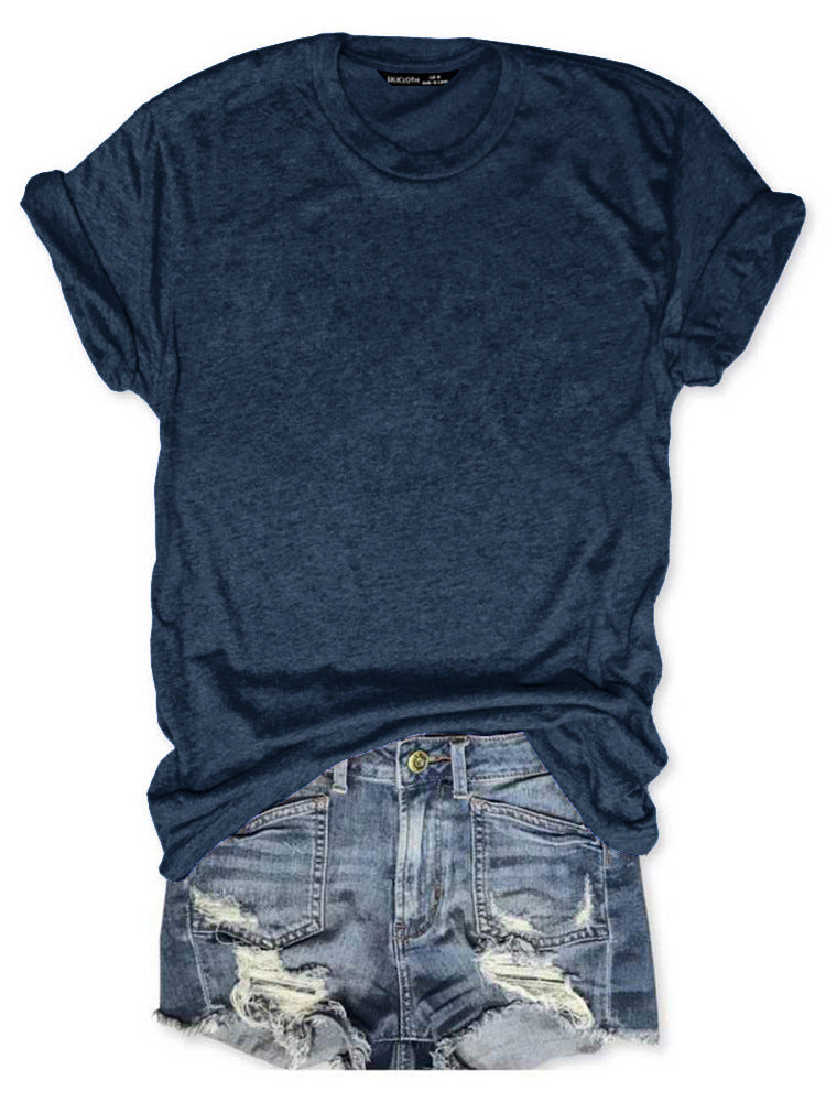 Women's Heat Transfer Patch Casual Round Neck Blouses