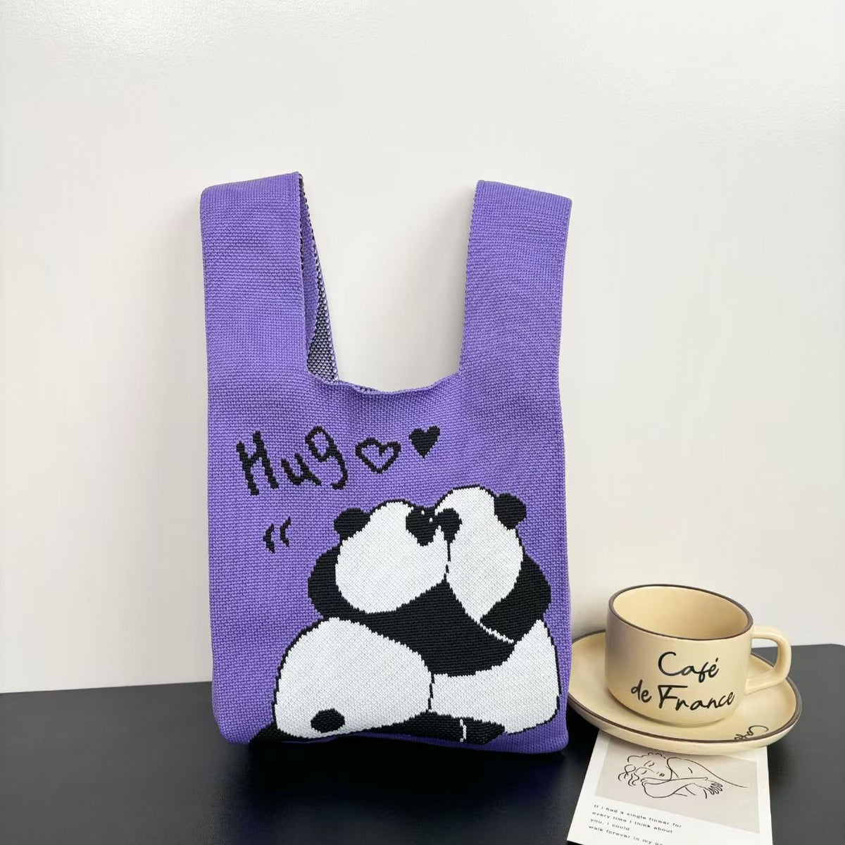 Women's Cute Panda Knitted Gift Niche High-grade Women's Handbag