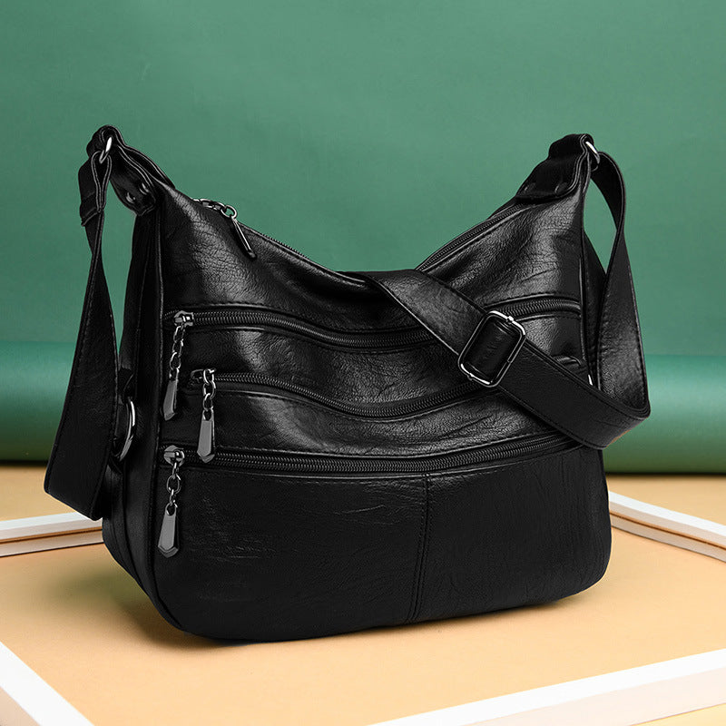 Women's Fashion Mother Large Capacity Soft Leather Crossbody Bags