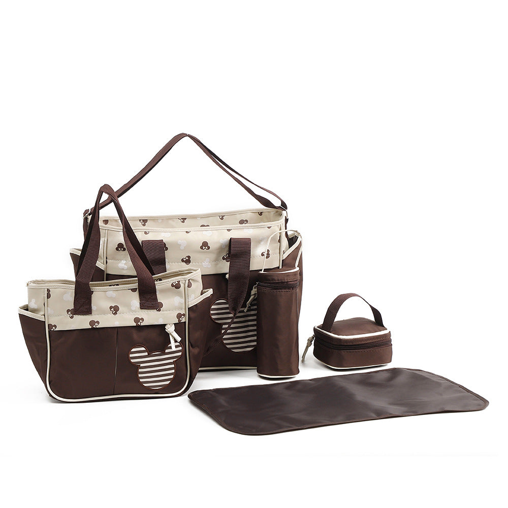 Mummy Set Water-repellent Out Diaper Fashion Cartoon Pattern Bags