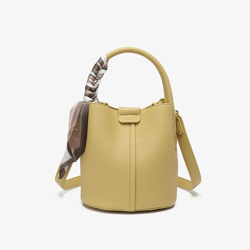 Women's Large Capacity Genuine Leather Commute Senior Bucket Bags