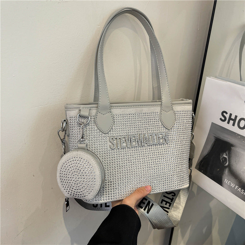 Fashion Simple Popular Rhinestone Letters High Crossbody Bags
