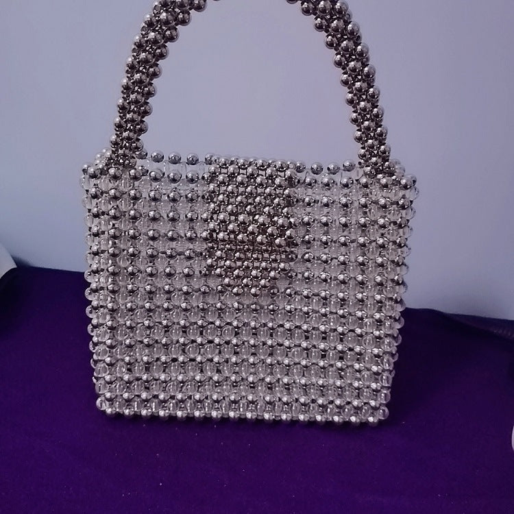 Beaded Pearl Woven Ya Portable Crystal Handbags