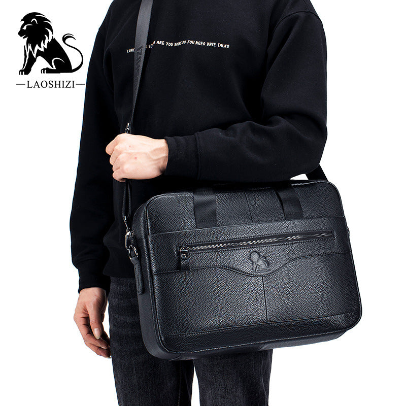 Men's Large Capacity Genuine Retro Top Layer Men's Briefcases
